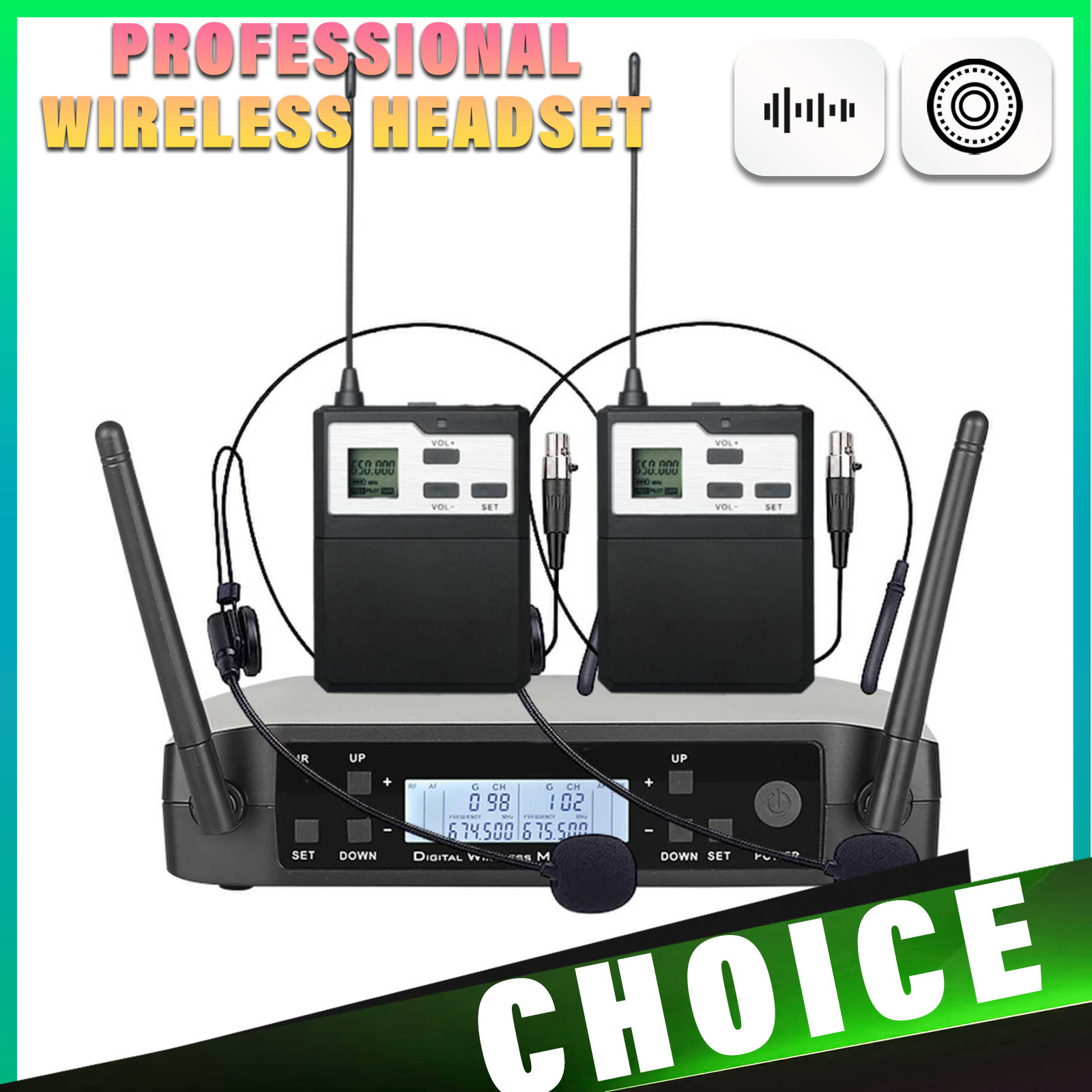 Shure Mic Sm58 - UHF Wireless Headset Microphone with 33ft